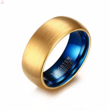 8Mm Blue And Glod Tungsten Carbide Ring Without Crystal